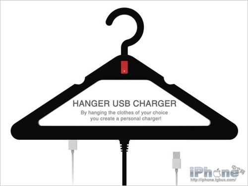 閑的蛋疼的iPhone衣架充電器